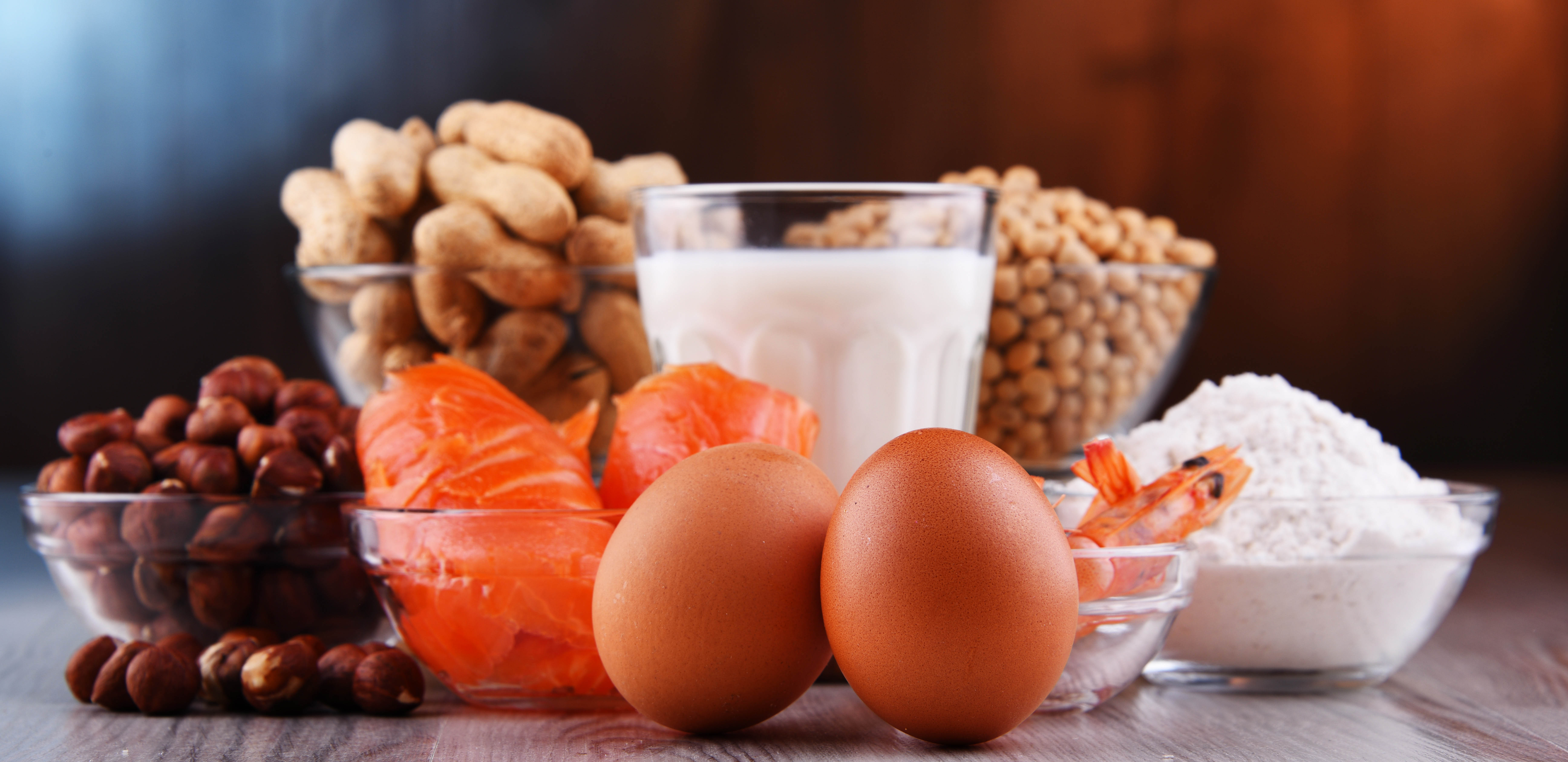 Most common allergens including nuts, eggs, fish, shellfish, and more